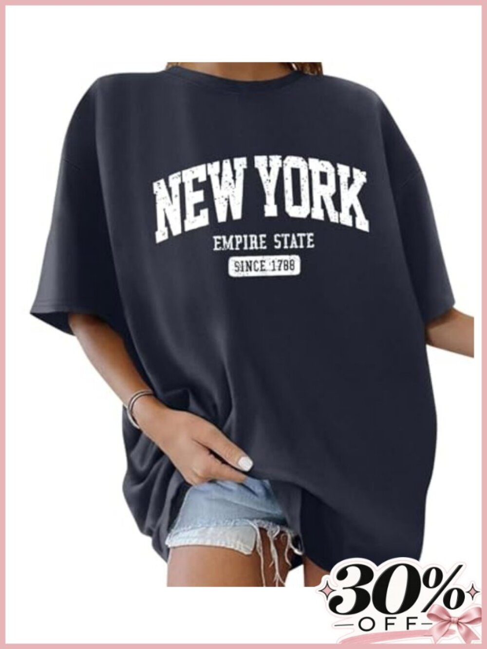 Oversized Cotton Graphic Tee Short Sleeve Drop Shoulder Tunic